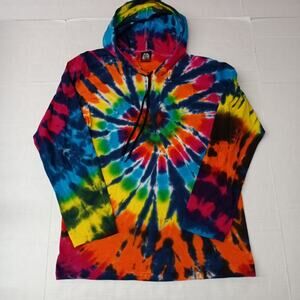 Tie Dye Pull Over Hoodie Brand Lion King Size L Fits More Like An M Cotton‎